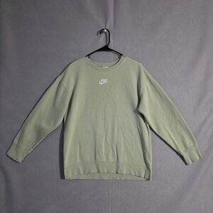 Nike Girls Green Sportwear Club Fleece Crew Sweatshirt Center Swoosh Size XL